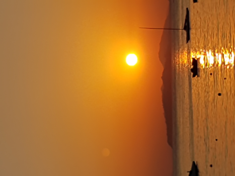 Hong Kong - De zon gaat onder op Lamma Island, Hongkong