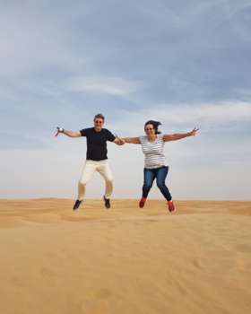 Al Maha-woestijn - We can fly# Flying Dutch Couple