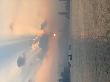 Hong Kong - Hong Kong in het warme natuurlijke licht van de zonsondergang