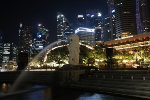 Singapore - Merlion by night