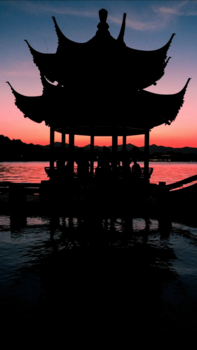 China - Hangzhou in twilight