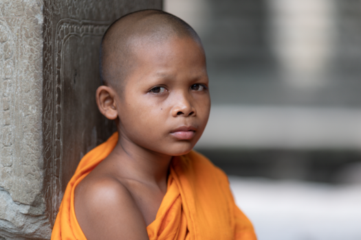 Angkor Wat - Een jonge monnik (Angkor Wat - Cambodja)
