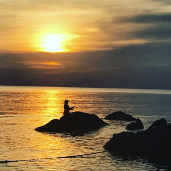 Phu Quoc Island - Visser bij zonsondergang