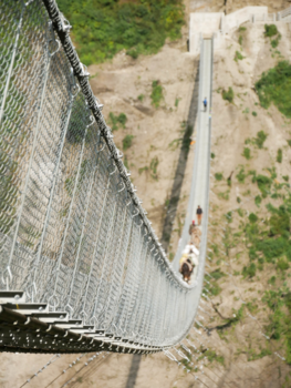 Annapurna Trail Trek - The way to Newbridge over the new bridge