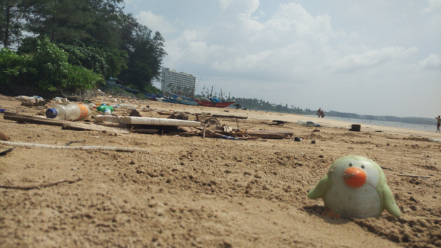 Weligama - Beach trash