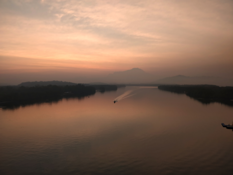 Kota Kinabalu - Sunrise behind Mount Kinabalu