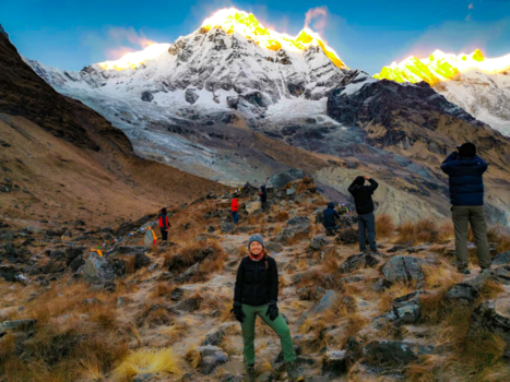 Annapurna Trail Trek - Blessed with the view of the sunrise at Annapurna Base Camp