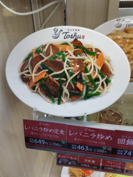 Japan - Plastic aanprijzing van de keuze in restaurants