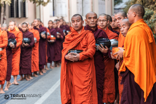 Mandalay - Collecting daily food is part of a Monks lifestyle