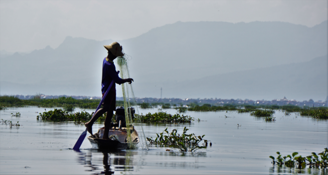 Myanmar - Visser op het Inle Meer