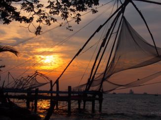 Kochi (Cochin) - De Chinese vissersnetten in Kochi