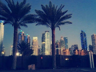 Dubai - Gebouwen tijdens zonsondergang