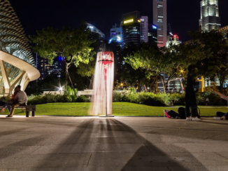 Singapore - Vlag bij het opera huis