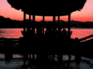 China - Hangzhou in twilight