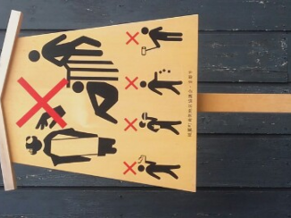 Japan - Waarschuwingsbord in geishawijk in Kyoto