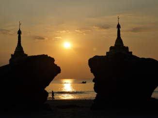 Myanmar - Sunset at Ngwe Saung